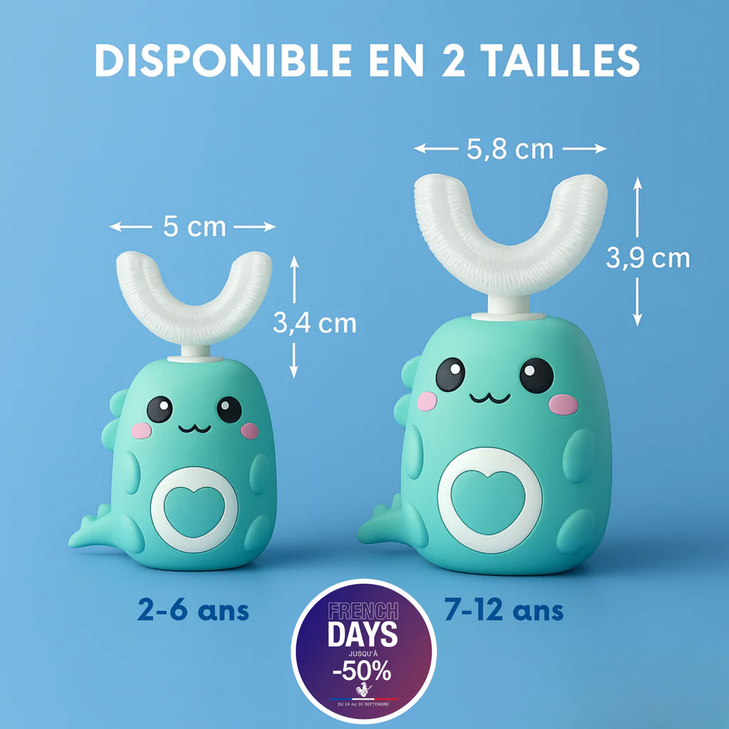 DinoBrosse - Brosse à dents 360° pour enfants