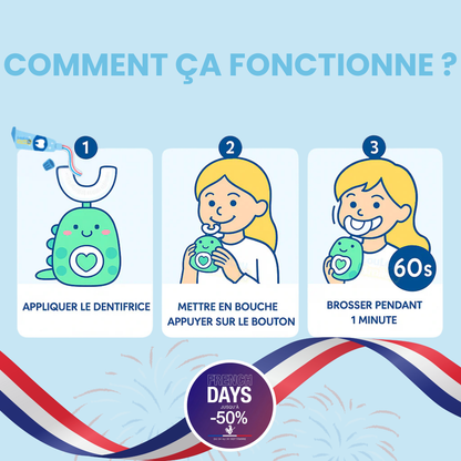 DinoBrosse - Brosse à dents 360° pour enfants