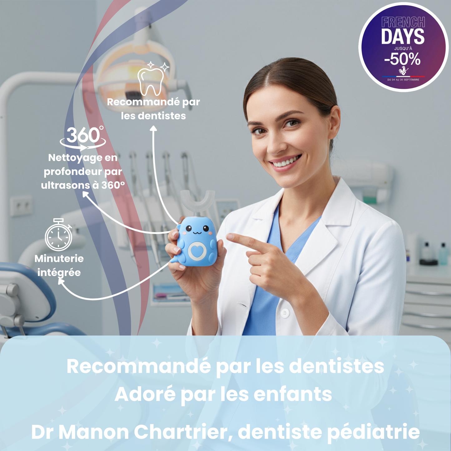 DinoBrosse - Brosse à dents 360° pour enfants